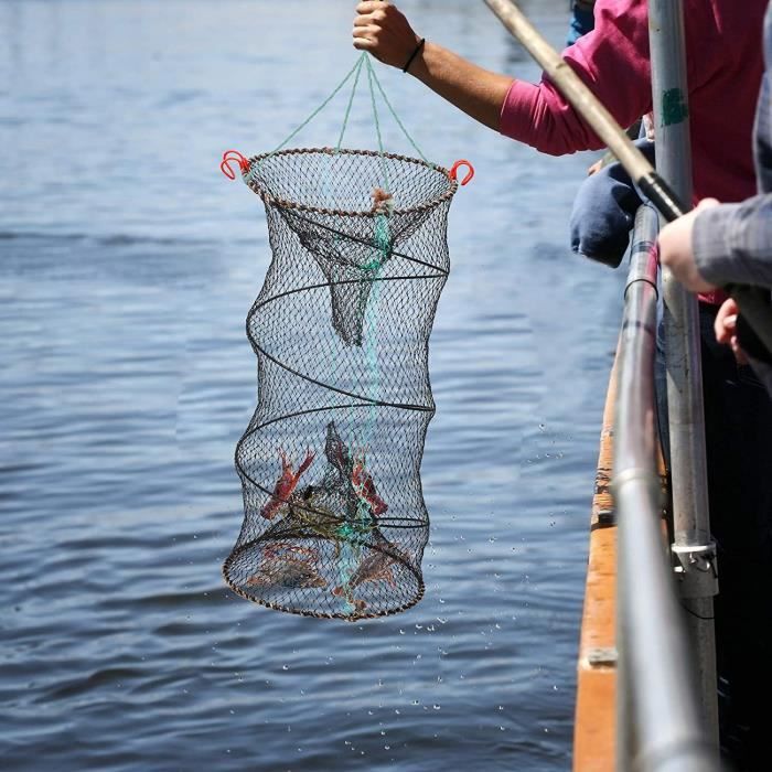 Piège à appâts de pêche Pliable Piège à Crabe Cage de trempage en Fonte de  Filet de Poisson Portable pour vairon, crevette, éc[505] - Cdiscount Sport