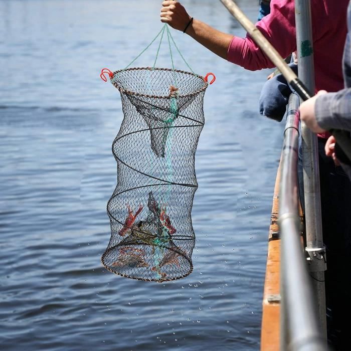 Générique Piège à Pêche Portable 2 Pièces Filet Résistant, Casier à Homards et Écrevisses pour Pêche en Mer, Accessoire Multifonction pour Appâts Générique Piège à Pêche Portable 2 Pièces Filet Résistant, Casier à Homards et Écrevisses pour Pêche en Mer, Accessoire Multifonction pour Appâts