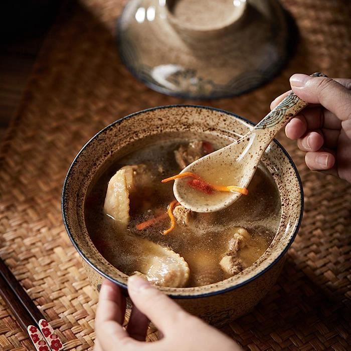 Bol De Soupe Avec Un Couvercle, Céramique Style Japonais Sécurité