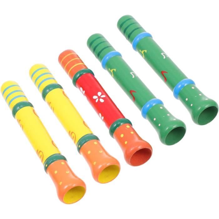Sifflet de dessin animé en bois pour enfants, flûte à nervures, jouet  éducatif musical - AliExpress