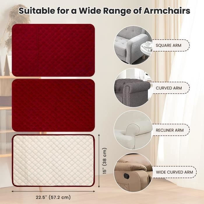 EXTLEZSA Housse D'accoudoir De Canapé – Housse D'appui-tête Pour
