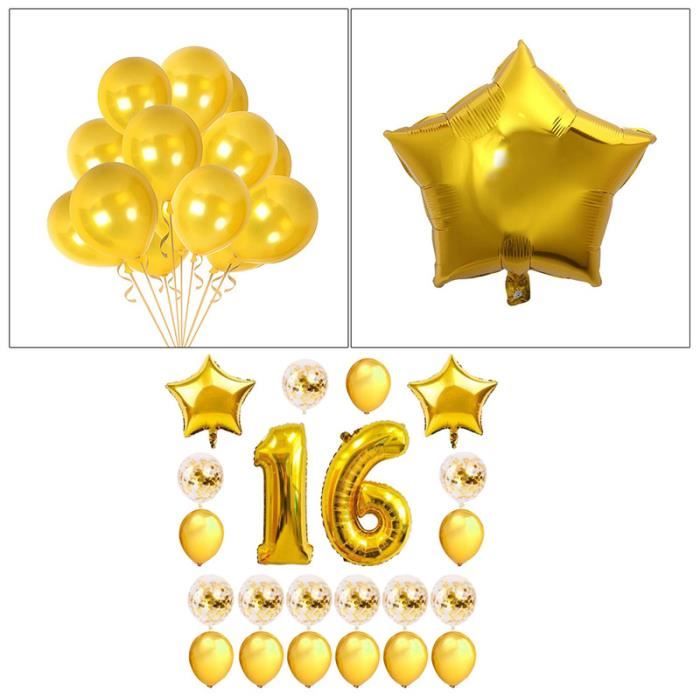 HOWAF Lot de 24 ballons en latex imprimés et 2 rubans pour décoration de  fête d'anniversaire pour enfants filles et garçons - 30,5 cm (2 ans) -  Multicolore