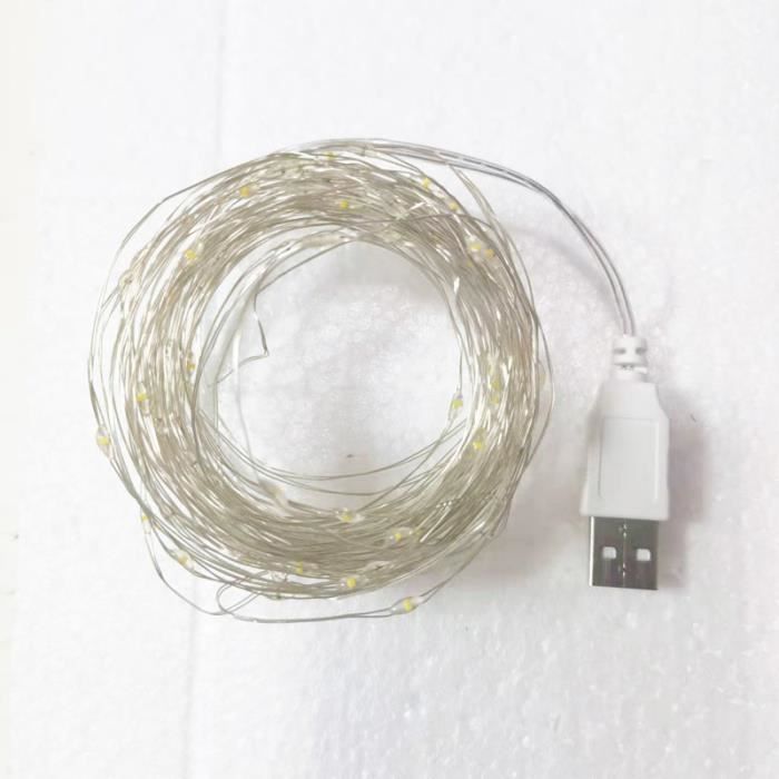 10M 100LED Multicolore Guirlande lumineuse Led USB en fil de cuivre,  éclairage féerique de vacances, luminair