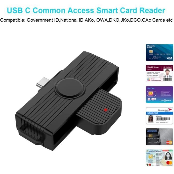 USB C Lecteur-graveur de carte à puce, lecteur carte identité belge, lecteur  de carte d'identité belge avec Adaptateur D'accès[88] - Cdiscount  Informatique