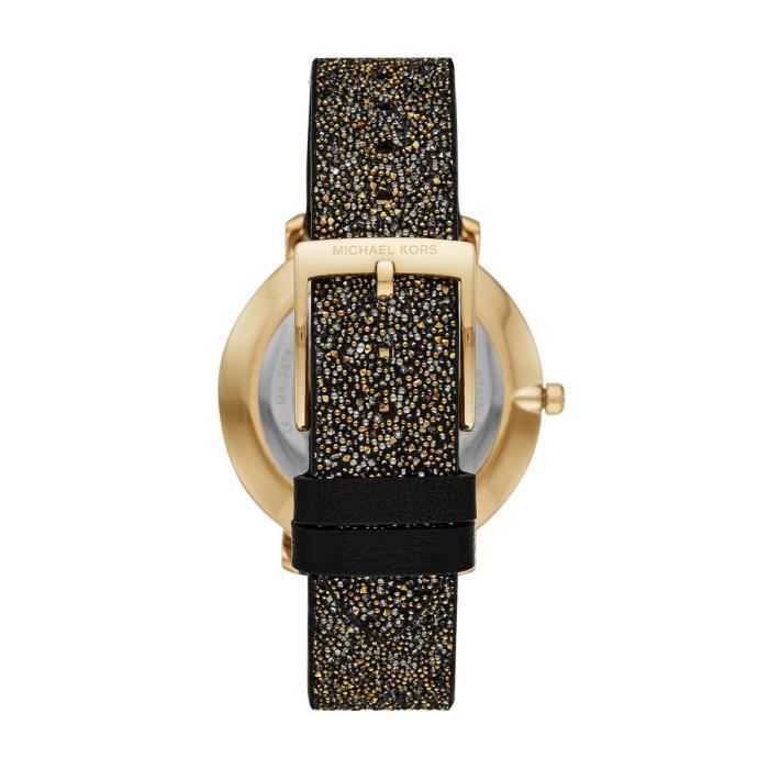 Montre Femme MICHAEL KORS en Cuir Veritable Noir MK2878 Quartz Verre mineral Noir Achat vente montre Femme Adulte Noir Cuir Cdiscount