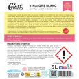 GLOSS- Vinaigre blanc 18°- Détartre & fait briller - Formule concentrée et naturelle -Contact alimentaire -5L-Fabrication Française-3