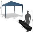 WOLTU Tonnelle de Jardin, Tente Pliante, Protection du Soleil UV 50+, Facile à Installer Hauteur Réglable 3x3m, Bleu-3