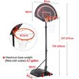 Yaheetech Panier de Basket sur Pied Extérieur/Intérieur Panier de Basket-Ball Mobile Hauteur Réglable 170 cm à 230 cm-3