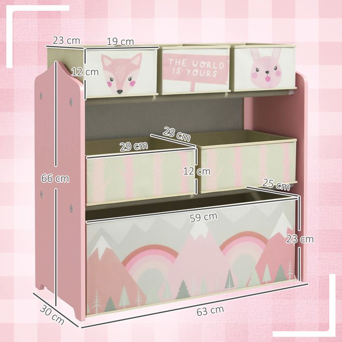 Joyz Étagère pour Enfants 3 Niveaux, Dinosaure, Étagère à Jouets en Bois avec Compartiments Ouverts, 110x31x110 cm | Leroy Merlin