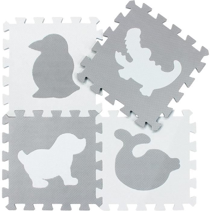 Tapis puzzle éducatif en mousse 90 x 90 x 1cm - mousse EVA - motif :  animaux, POUR BÉBÉS \ Tapis en mousse et tapis éducatifs