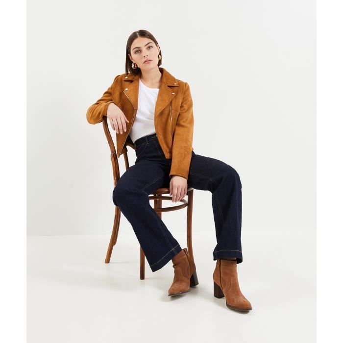 Blouson suedine femme hot sale