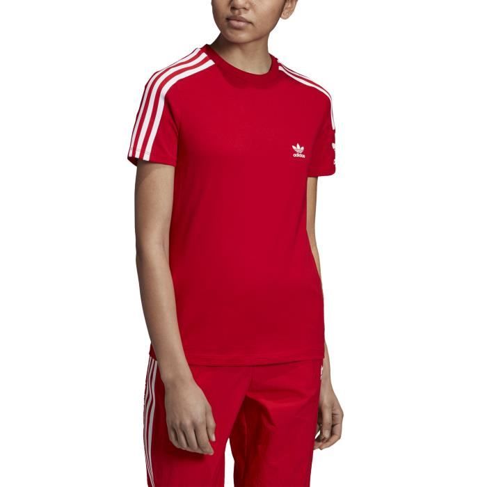 T shirt femme adidas 3 Stripes Rouge fonce Cdiscount Pret a Porter