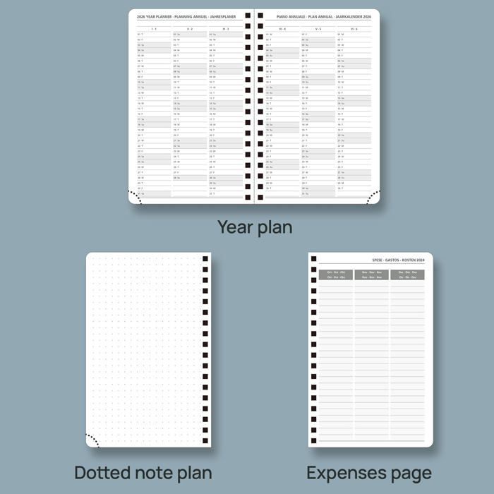 Agenda De Poche 2025 Nemau - Semainier 9x18cm, Couverture Gomme Expansée Tropical
