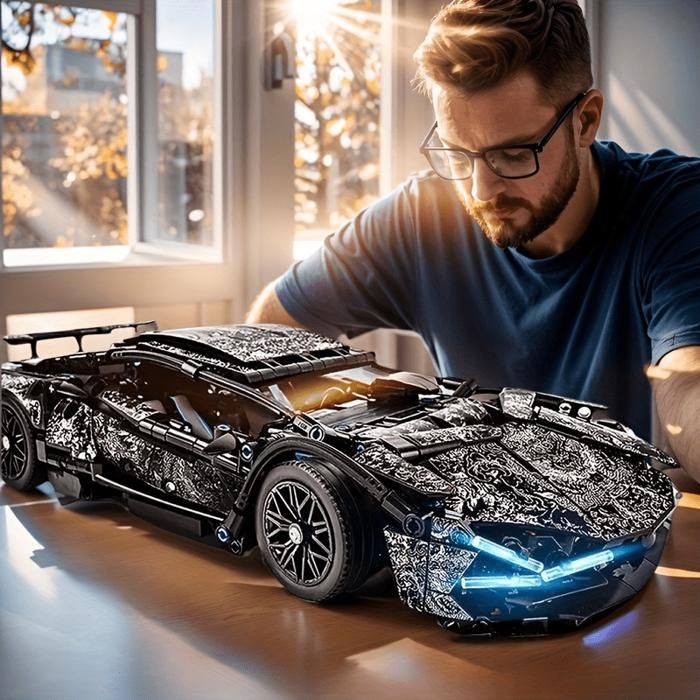 Nifeliz Valor Ensemble de construction de voiture de sport, modèle réduit de voiture cadeau pour adultes, modèle de construction authentiquement détaillé pour décoration de maison ou de bureau (3374