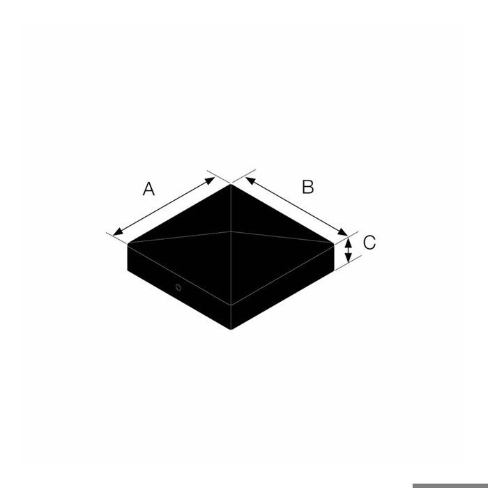 Bouchon De Poteau Pyramide Noir à Lamelles - Capuchon De Couverture Pour Clôture - Neuf - Marque TP