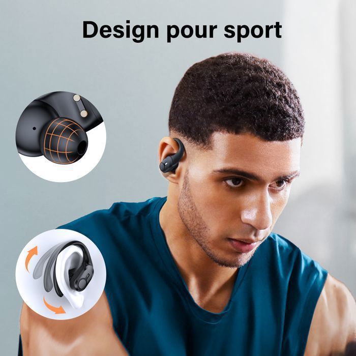 Écouteurs Bluetooth 5.3 Sans Fil - 30h Autonomie - Étangs IPX7 - Micro Intégré - Parfait Sport Et Appels