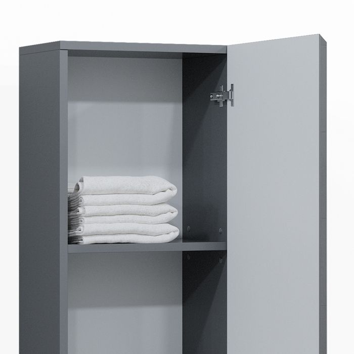 Armoire Bruno Pour Salle De Bain, 3 Tiroirs En Tissu, Design Gain De Place - Gris Foncé