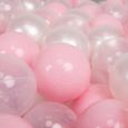 KiddyMoon 100 7Cm L'ensemble De Balles Plastique Pour Piscine Enfant Fabriqué En EU, Rose Poudré/Perle/Transparent-0