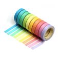 10 rouleaux de ruban adhésif de couleur Washi décoratif bricolage Ruban arc-en-couleur de sucrerie Adhésif Masking Tape pour les-0