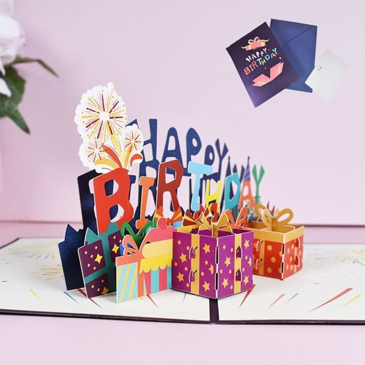 Cartes de Vœux avec Enveloppe pour Enfants Amis Famille Parents Rouge Joyeux Anniversaire Gâteau Faite à la Main dgaf&bae Pop Up 3D Carte danniversaire 