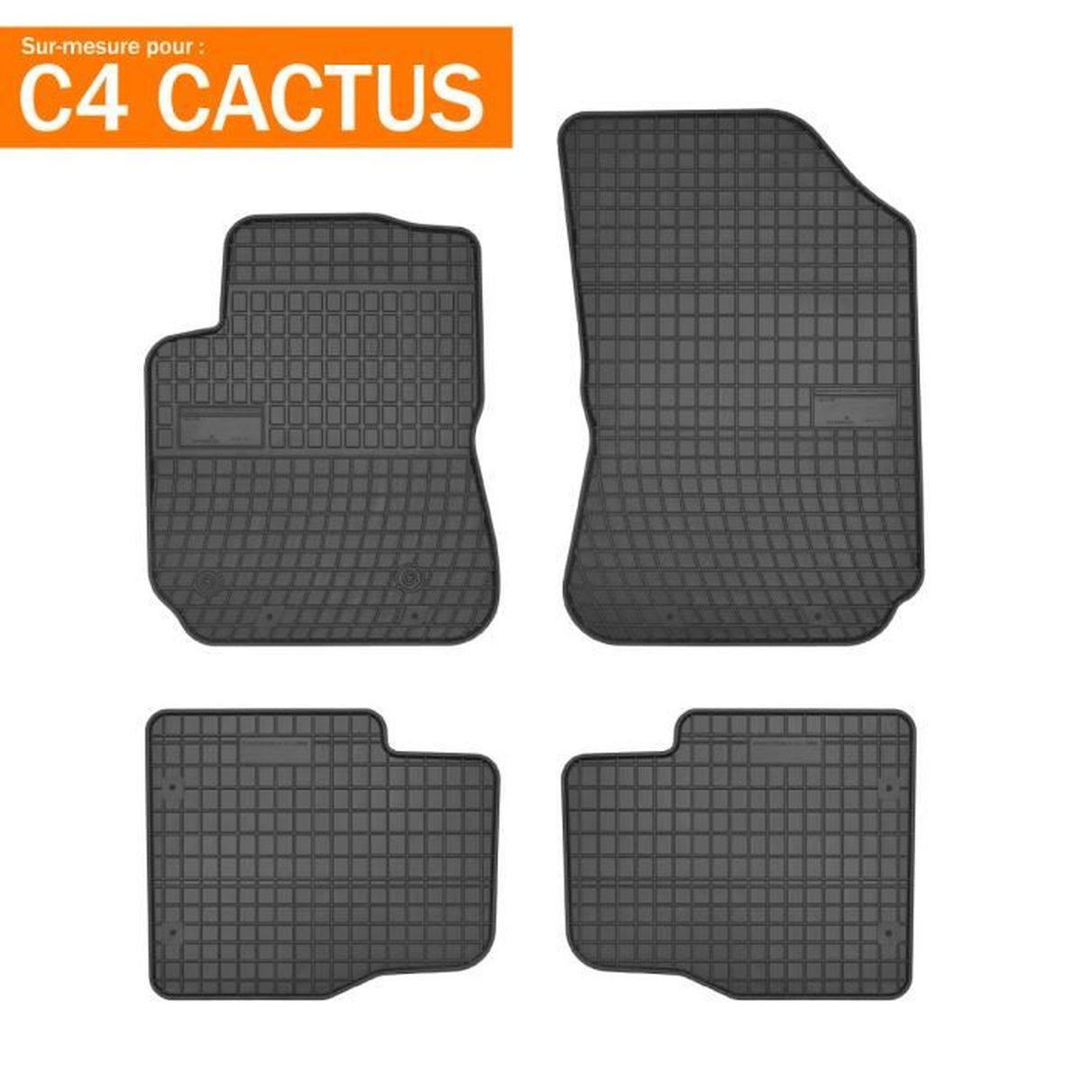 Set De Tapis Caoutchouc Sur Mesure Pour Citroën C4 Cactus (05/14) - 4 Pièces, Neuf