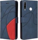 HONGWE. Coque Huawei P30 Lite Flip en Cuir PU Magnétique Antichoc Bleu - Housse Portefeuille avec Protection Case et étui