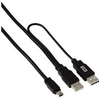 INECK® Câble Y Mini USB vers 2 USB double alimentation pour Disque dur externe