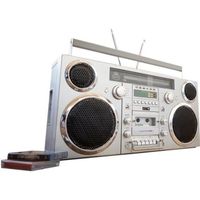 GPO Brooklyn Boombox - GPO - 80 Watt - Gris - Casque - Bluetooth - Lecteur de CD / MP3