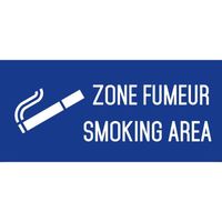 Zone fumeur smoking area - Autocollant vinyl waterproof - L.200 x H.100 mm