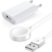 Chargeur Secteur + Câble de Charge USB pour Apple Watch - BOOLING - Blanc - Compatible avec tous les modèles