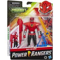 HASBRO - Power Rangers - Beast-X Red Ranger Figurine Articulée Rouge 15 Cms