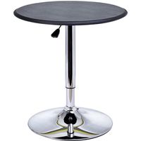 Table de bar bistrot chic contemporain réglable 67-93 cm Ø 63 cm métal chromé PVC noir - HOMCOM