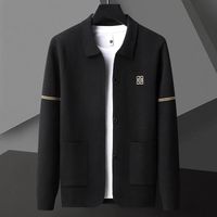 Cardigan tricot aviation exquis pour hommes pull revers dcontract manteau coren marque haut de gamme nouvelle tendance