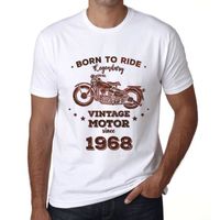 Homme Tee-Shirt Né Pour Rouler Un Moteur Légendaire Depuis 1968 – Born To Ride Legendary Motor Since 1968 – 55 Ans T-Shirt Cadeau