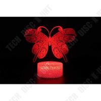 TD® Lampe optique poser décoratif tactile 7 couleurs illusion optique - modèle papillon - faible consommation câble USB 3 piles AAA