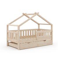 Vitalispa Lit cabane Blanc 70x140 cm avec protection anti-chute