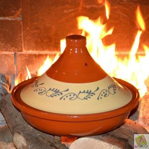 Grande Tajine En Terre Cuite Vernissée – 27 Cm – Rouge – Sans Marque