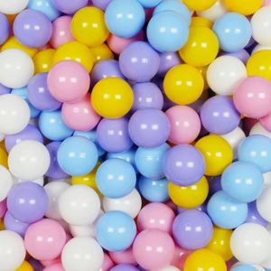 PISCINE À BALLES Mimii - Balles de piscine sèches 150 pièces - blanc, bruyère, puder rosa, jaune, bleu clair