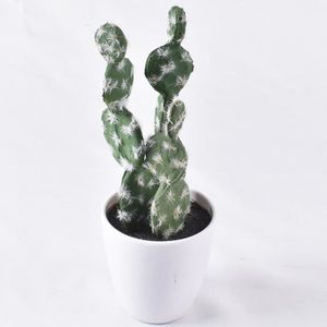 FLEUR ARTIFICIELLE 4 (pas de casserole) - Cactus artificiel en plastique, Succulente plante en Pot, Sans Pot, Simulation écologi