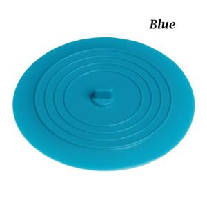 SIPHON DE LAVABO Bleu 15cm - Bouchon plat de 15cm en silicone,grand couvercle anti fuite pour baignoire, capteur de cheveux, a