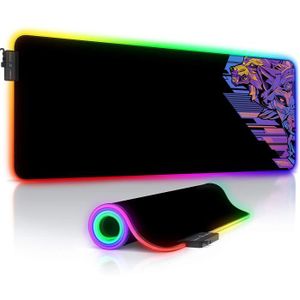 800 x 300mm Surface antidérapante pour Les Joueurs de l’Ordinateur PC et du Mac RGB Tapis de Souris Gaming XXL LED Lumineuse Tapis de Souris Multicolore 11 Modes Noir Blood Sang TITANWOLF