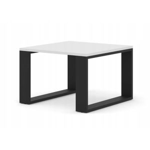 TABLE BASSE Table basse blanc mat Luca 60x60cm design moderne 