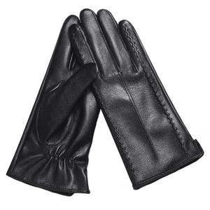 GANT - MITAINE DAMILY® Gants Femme Hiver - GantsTactiles Femme - Cuir PU Femme - Longueur 24 cm, largeur du poignet 16-21 cm - Noir