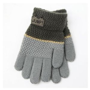 BZLine® 5-doigts Gants thermiques Hiver en laine tricotée style Migon pour Enfants 3-8 Ans 