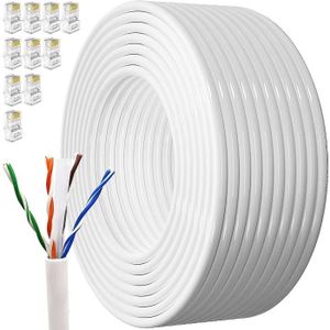 Mr. Tronic Câble Ethernet 100m, Reseau LAN Cable Ethernet Cat 6 Haut Debit  Pour une Connexion Internet Rapide et Fiable | Cable Ethernet Connecteur