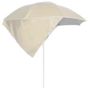 PARASOL Parasol de plage avec parois latérales Sableux 215 cm 