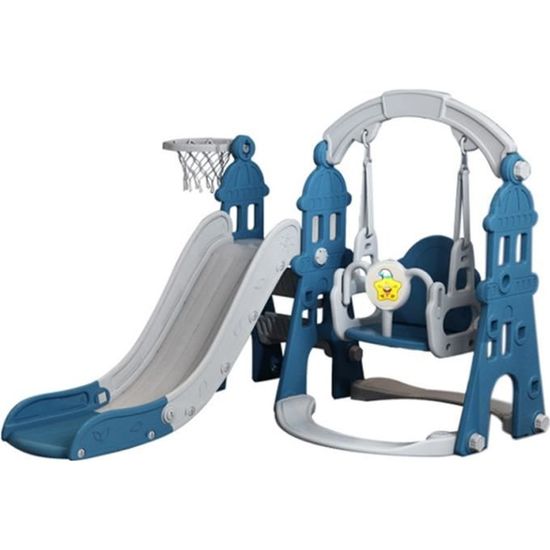 4 en 1 Toboggan Balançoire musicale pour grimpeur pour enfants/bébés