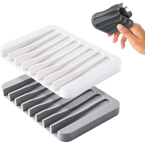 Porte-Savon En Silicone Blanc IJiZuo - Drain Intégré, Antidérapant, Pour Douche Ou Cuisine