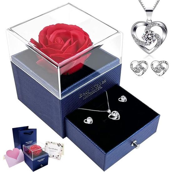 Boite avec Rose Eternelle de couleur Rose Pendentif | Rose Eternelle La Boutique