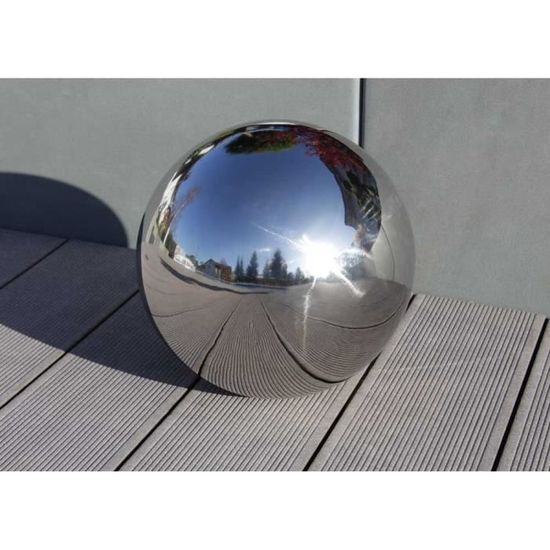Boule Déco Acier Inoxydable Mat - Ø 28cm - Pour Jardin, Bassin, Intérieur - Résistante Aux Intempéries